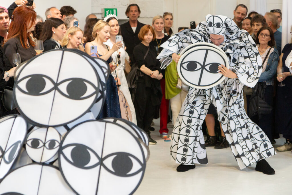 Andy Barrt, The Snow Flower of the North, sculptural performance. CYFEST 17, CREA Cantieri del Contemporaneo, Venice, Italy, 2026. Photograph: Anton Khlabov