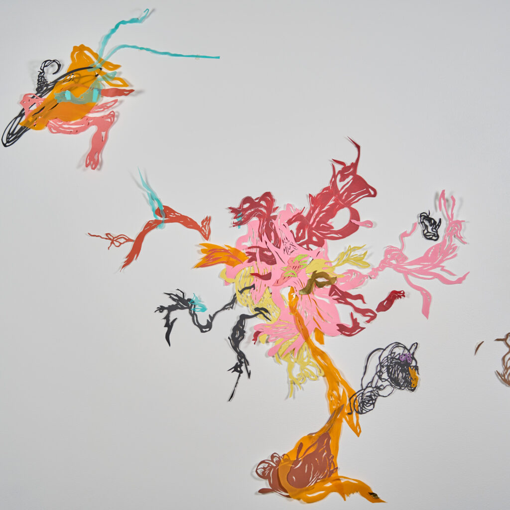 Yvetta Fedorova, The Procession, paper-cut installation, fragment, 2024. © Yvetta Fedorova. Photo: Liam McKeon, 2023.